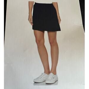 Rafaella wide waistband stretch pull-on skort, Black, women's size M